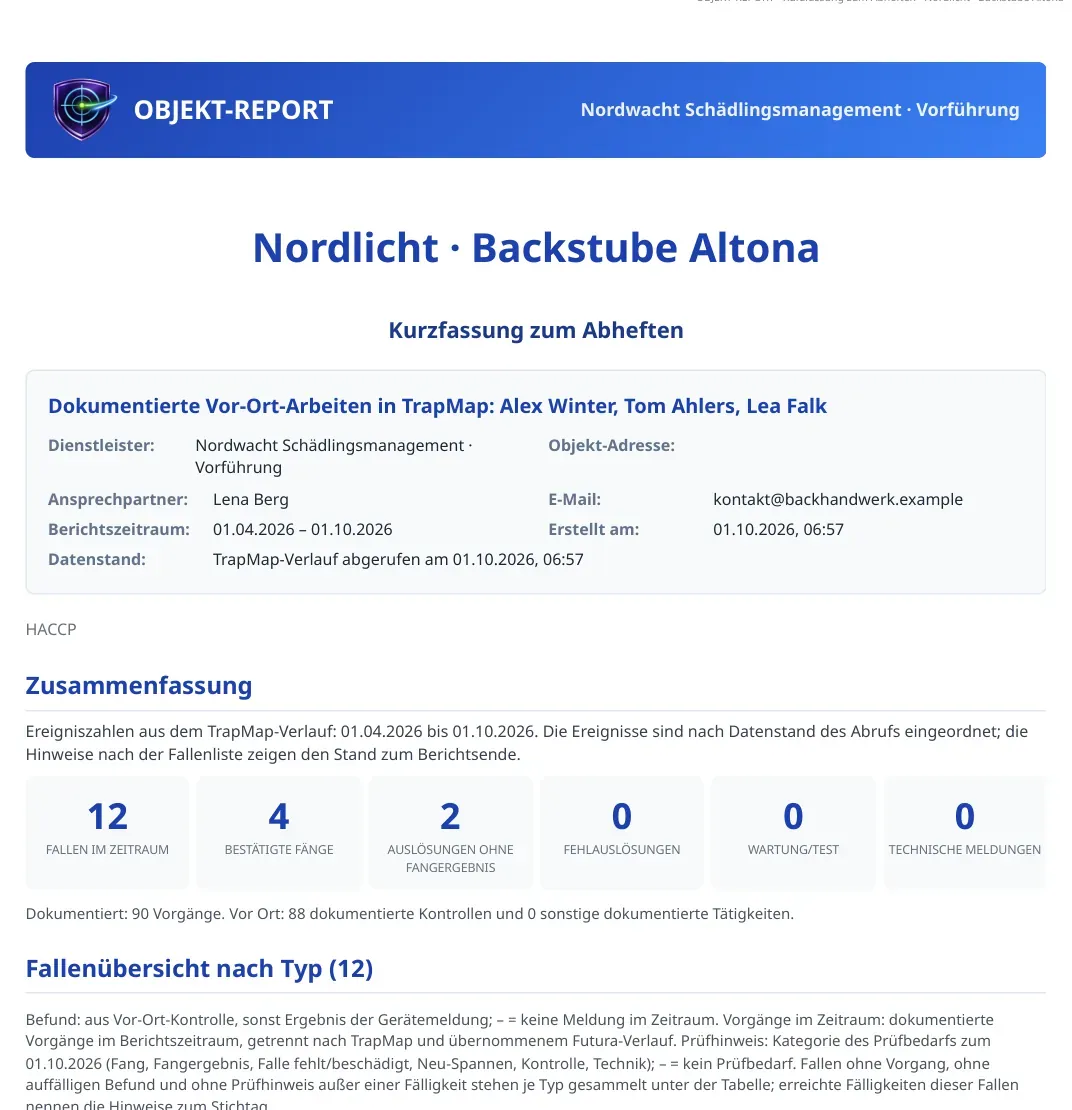 Erste Seite einer Kurzfassung zum Abheften